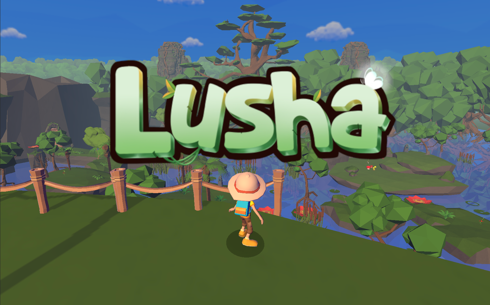 Preview of the Lusha game showing a child-friendly adventure environment.