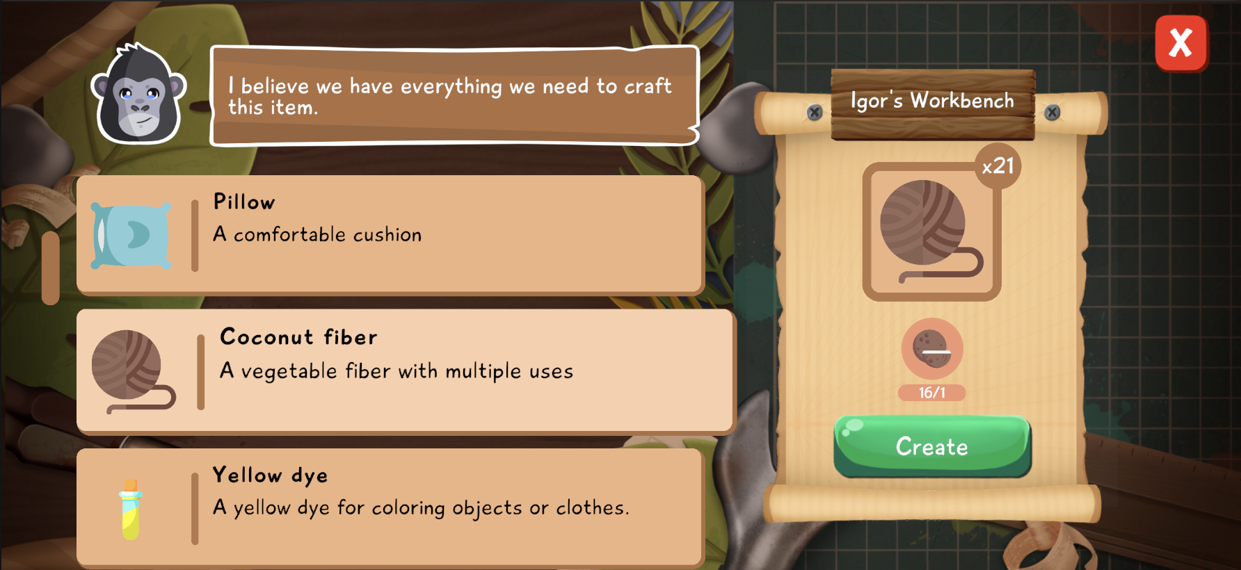 Crafting workbench in Lusha.
