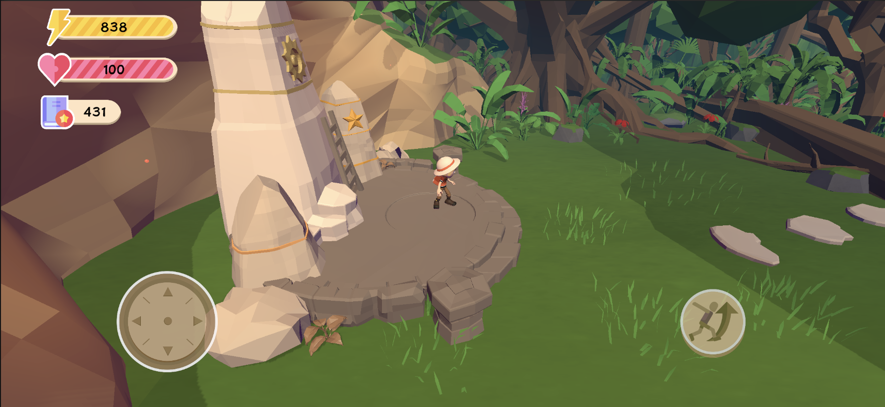 Player's arrival point in the Lusha jungle, near a mysterious stele.