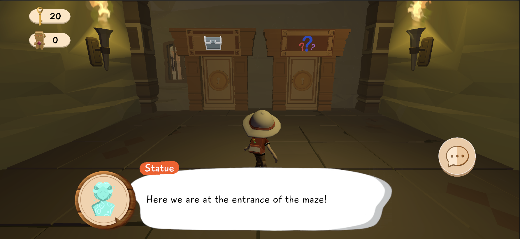 Example of a mini-game offered by a Luya statue in Lusha.